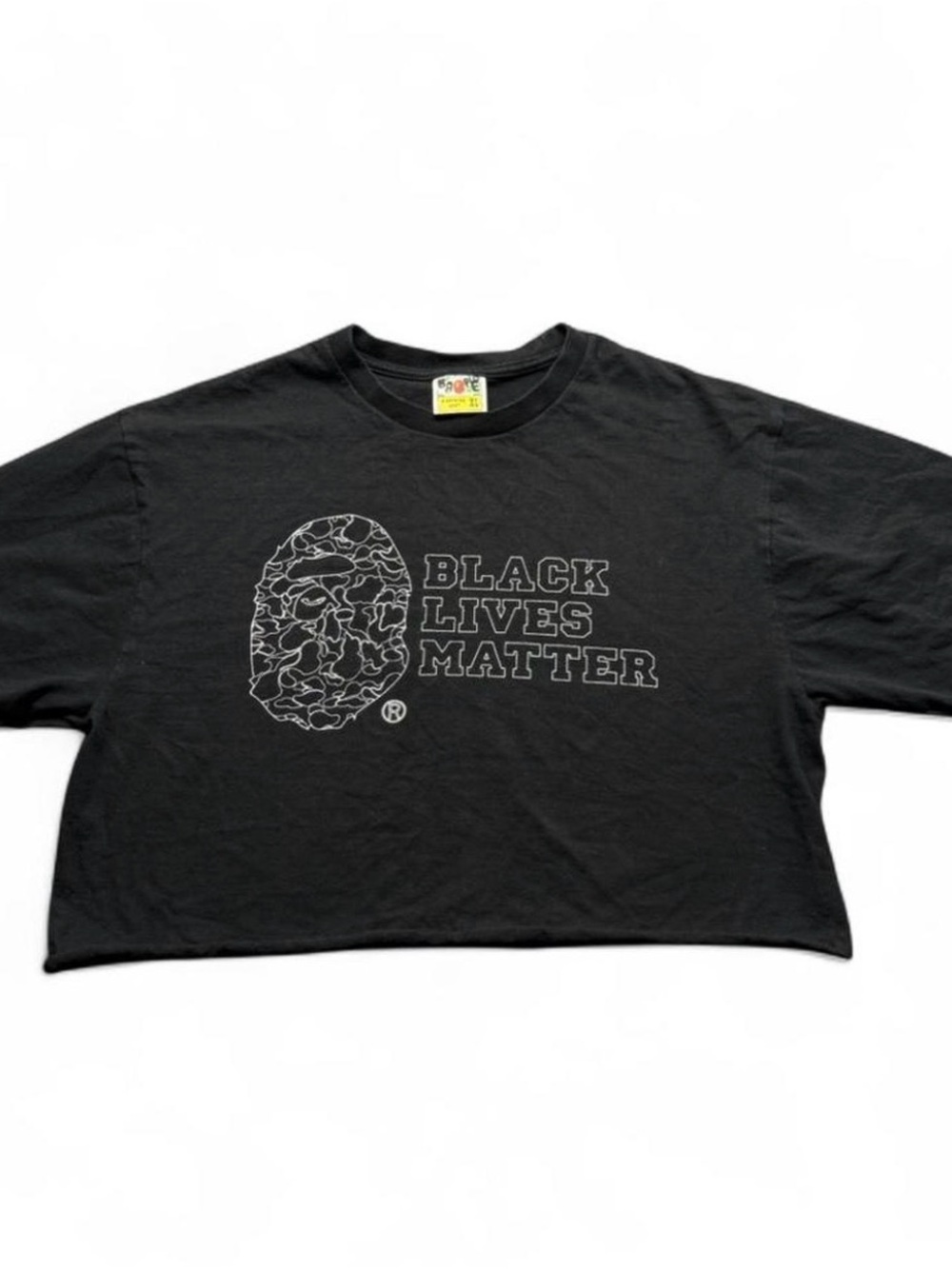 Bape Black Cropped Tee- BLM